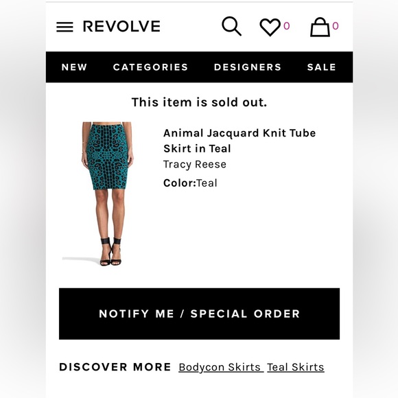 Revolve Tracy Reese Animal Jacquard Knit Tube Skirt in Teal - Picture 5 of 6